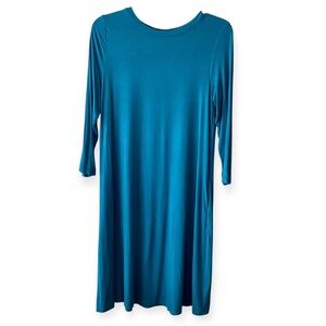 Time and Tru Teal 3/4 Sleeve Dress with pocket size small